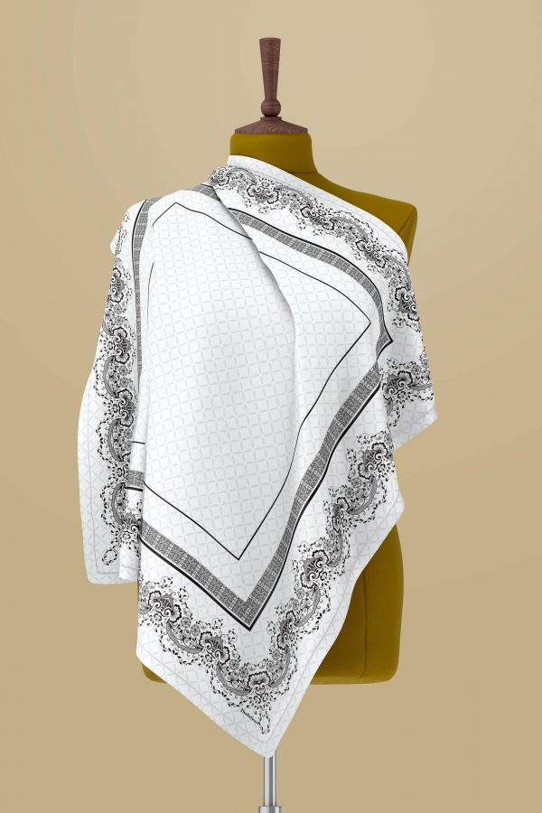 Xana-Premium Cotton Voile Square Black And White
